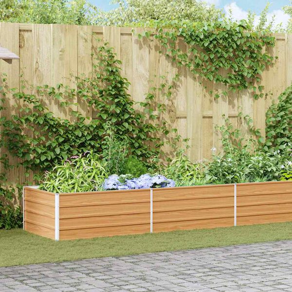 vidaXL ガーデンレイズドベッド 600x80x45 cm 亜鉛メッキ鋼製 シルバー