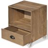 vidaXL ナイトテーブル ブラウン 無垢材