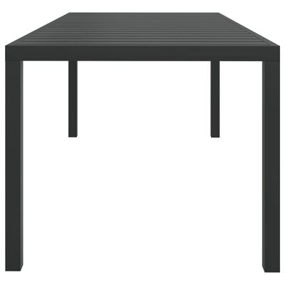 vidaXL ガーデンテーブル ブラック 185x90x74cm アルミ＆WPC製