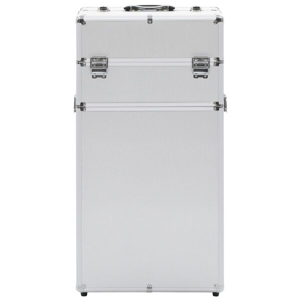 vidaXL メイクボックス キャリーケース アルミ製 シルバー