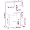 vidaXL デスク（棚付き）ホワイト 100x45x140cm エンジニアードウッド