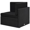 vidaXL ミドルソファセクション ポリラタン製 ブラック