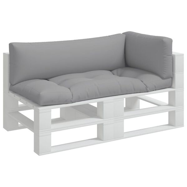 vidaXL パレットソファクッション 3点 グレー ファブリック