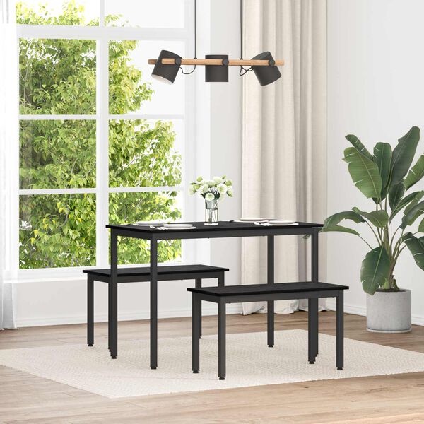 vidaXL ベンチ ブラックオーク 80 x 35 x 45 cm エンジニアリングウッド