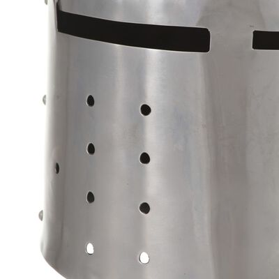 vidaXL 中世の騎士用 ヘルメット アンティークレプリカ ライブRPG用 (LARP) シルバー スチール製