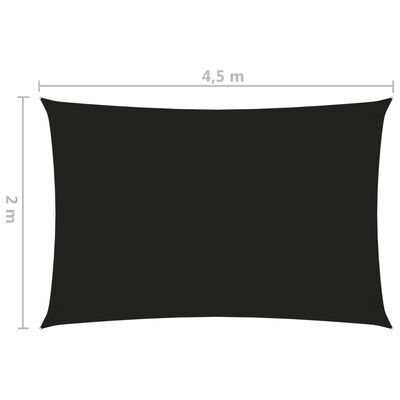 vidaXL サンシェードセイル 2x4.5m 長方形 オックスフォード生地 ブラック