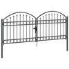 vidaXL フェンスゲート Assen 両開きドア アーチ型トップ スチール製 300x125 cm