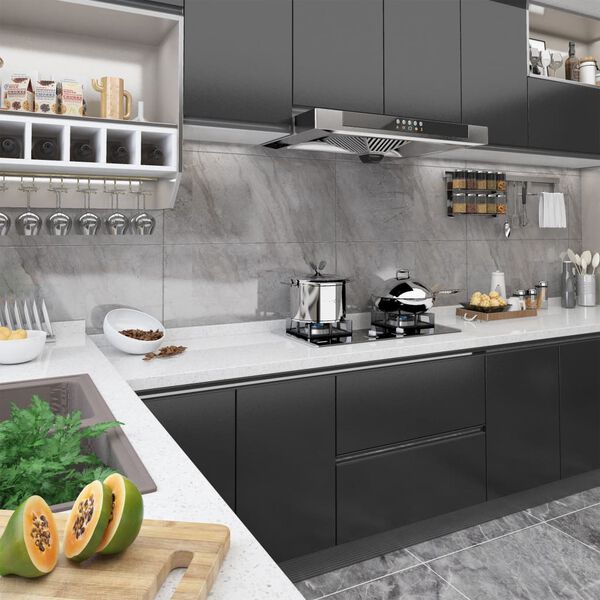 vidaXL 家具フィルム 裏面接着剤付き 2点 ブラック 500x90cm PVC製