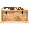 vidaXL 収納ベンチ 本革＆マンゴー無垢材 80x44x44cm