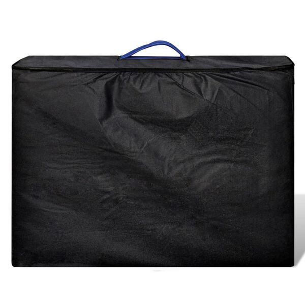 vidaXL 折りたたみ式マッサージテーブル 四つ折り 木製フレーム付き ブルー