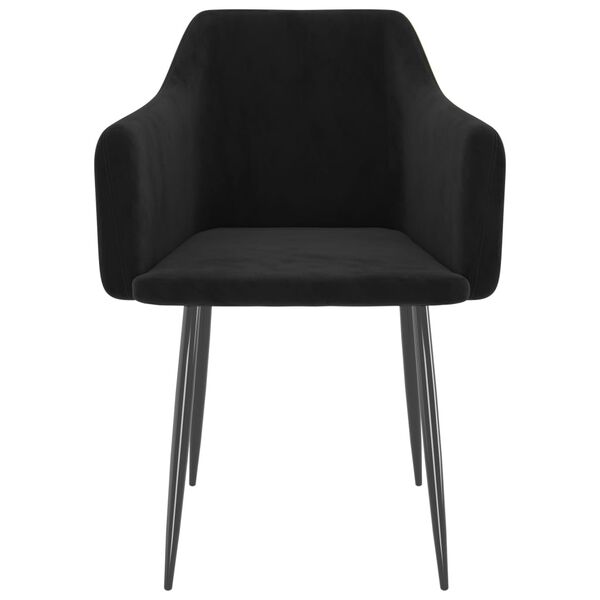 vidaXL ダイニングチェア 2点セット ブラック ベルベット製