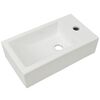 vidaXL 洗面ボウル 蛇口穴付き 陶器製 46x25.5x12cm ホワイト 長方形