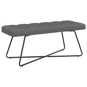 vidaXL ボタンタフトのベンチ ダークグレー 110 x 40 x 46 cm ファブリック