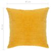 vidaXL クッション 2点 コットンベルベット製 45x45cm イエロー