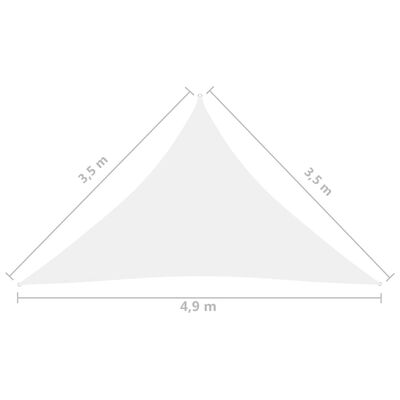 vidaXL サンシェードセイル 3.5x3.5x4.9m 三角 オックスフォード生地 ホワイト