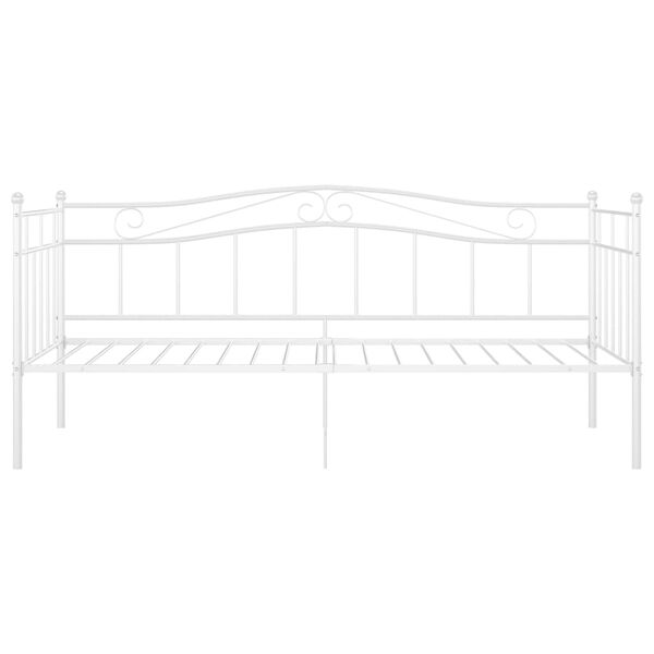 vidaXL ソファベッドフレーム ホワイト 金属製 90x200cm