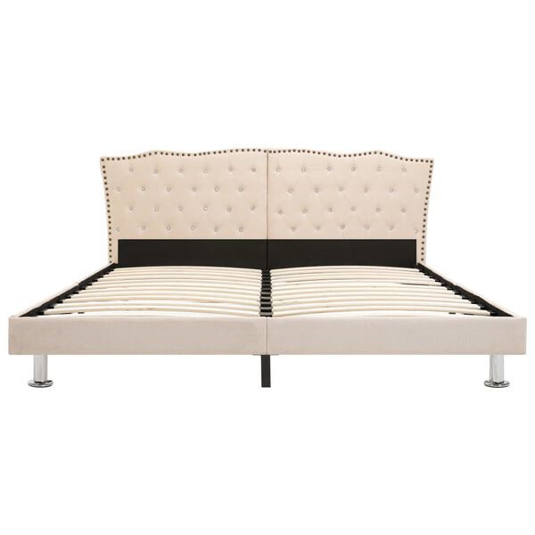 vidaXL ベッドフレーム ベージュ 布製 180x200cm