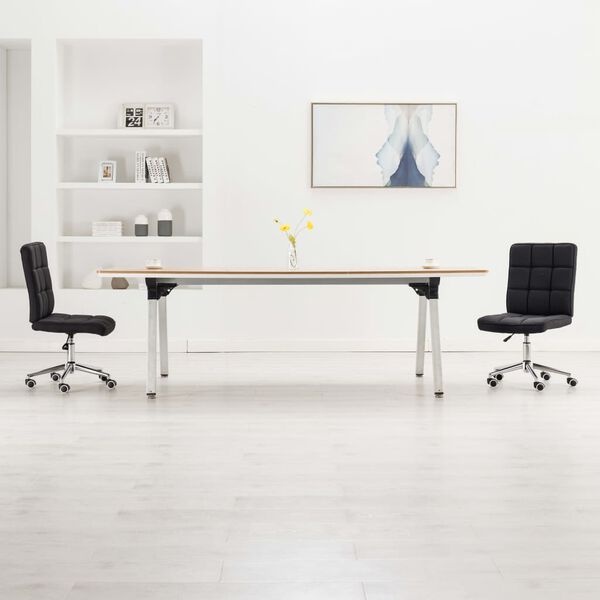 vidaXL ダイニングチェア 2点 ブラック ファブリック