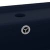 vidaXL 洗面器 角型 オーバーフロー付き マットダークブルー 41x41cm セラミック