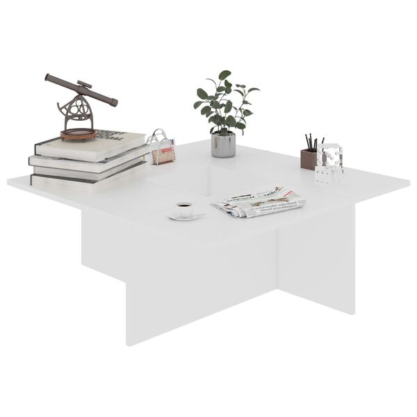 vidaXL コーヒーテーブル 白色 79.5x79.5x30cm パーティクルボード