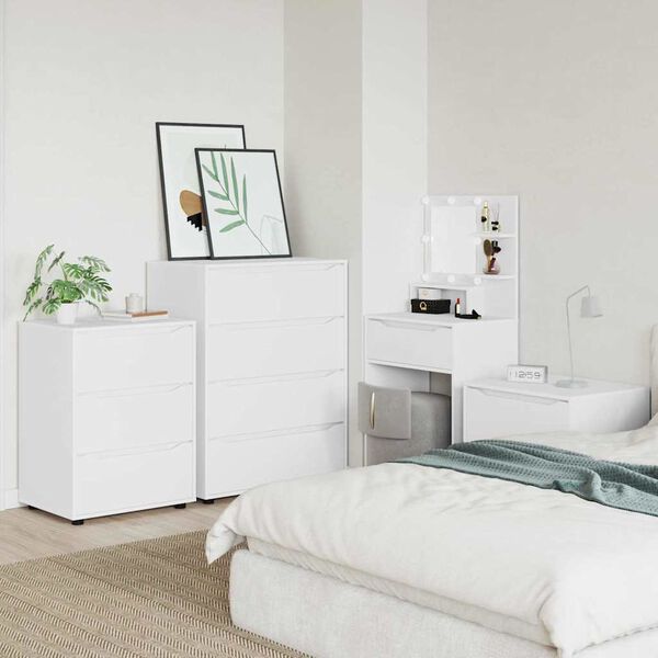 vidaXL 収納キャビネット 2 pcs ホワイト 80 x 48 x 105 cm エンジニアリングウッド