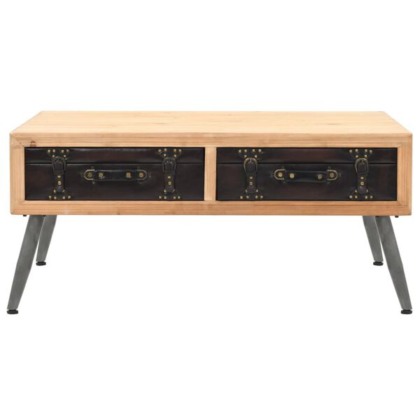 vidaXL コーヒーテーブル モミ無垢材 115x55x50cm