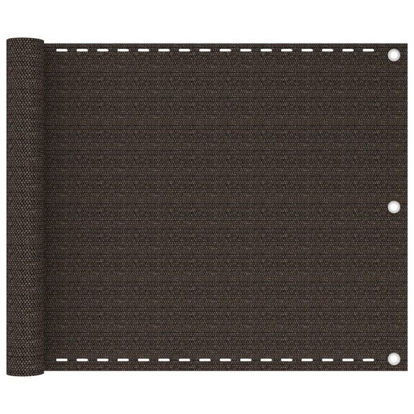 vidaXL バルコニースクリーン ブラウン 75x600cm 高密度ポリエチレン