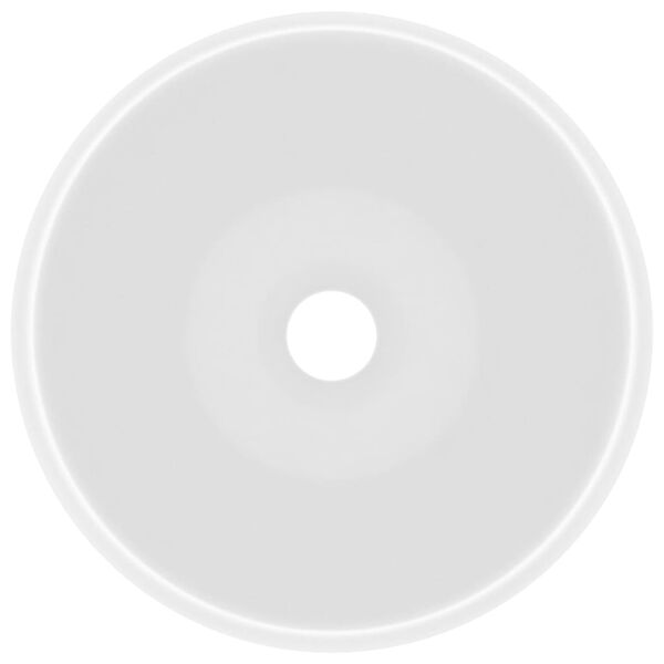vidaXL ラグジュアリー 洗面器 丸型 マットホワイト 40x15cm セラミック製