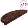 vidaXL 階段マット 15枚入り 65x21x4 cm ブラウン 半円形 大