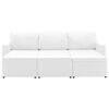 vidaXL 3人掛け モジュラー式 ソファベッド ホワイト 合成皮革製