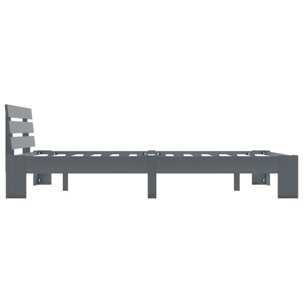 vidaXL ベッドフレーム グレー パイン無垢材 120x200cm