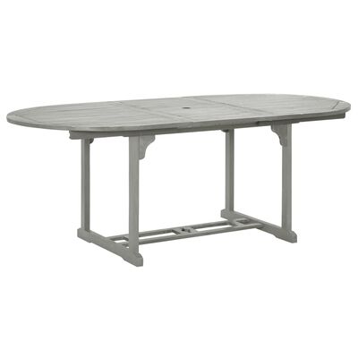 vidaXL ガーデンテーブル 200x100x75cm アカシア無垢材 グレー