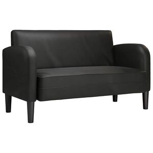 vidaXL ラブシートソファ ブラック 110 cm フェイクレザー