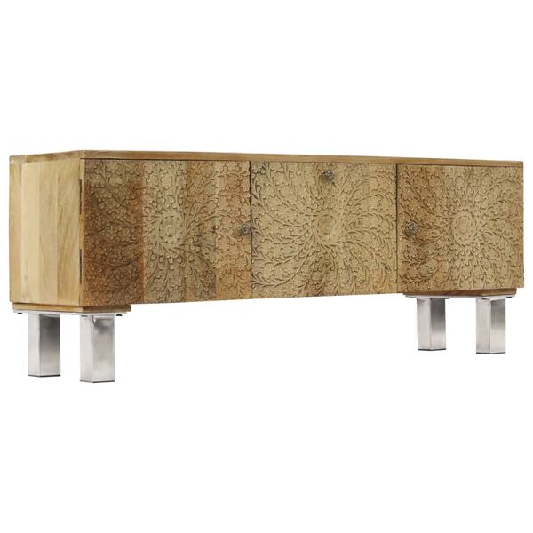 vidaXL TVキャビネット マンゴーウッド 無垢材 118x30x45 cm