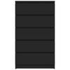 vidaXL 引き出しキャビネット ブラック 60x36x103cm エンジニアリングウッド