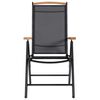 vidaXL 折りたたみガーデンチェア 2点 アルミ＆合成繊維 ブラック