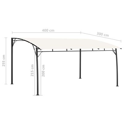 vidaXL ガーデンサンシェードオーニング 4x3x2.55m クリーム