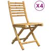vidaXL 折りたたみ椅子 4脚セット 43x54x88cm 竹製