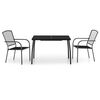 vidaXL ガーデンダイニング3点セット アントラシート スチール製