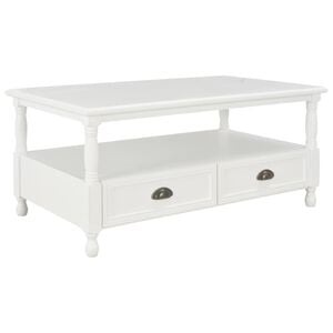 vidaXL コーヒーテーブル 110x55x45cm ホワイト 木製