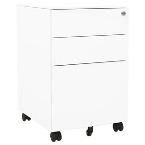 vidaXL モバイルファイルキャビネット ホワイト 39x45x60cm スチール製