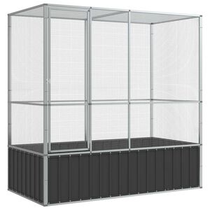 vidaXL 鳥小屋 シルバー 210.5x107x212 cm スチール