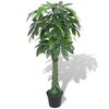 vidaXL 人工観葉植物 パキラ (カイエンナッツ) ポット付き 145cm グリーン