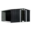 vidaXL ガーデン小屋 引き戸付き アントラシート 329.5x205x178cm スチール製