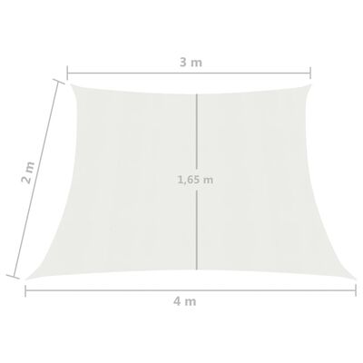 vidaXL サンシェードセイル 160g/m² ホワイト 3/4x2m 高密度ポリエチレン