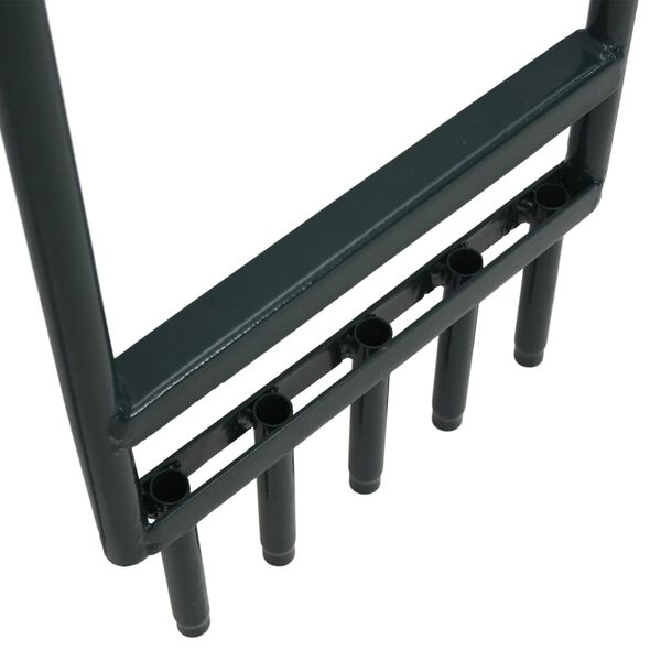 vidaXL 芝生エアレーター、中空爪5本付き、グリーン粉体塗装スチール製