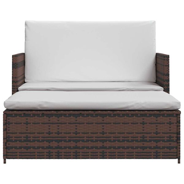 vidaXL ガーデンソファ ポリラタン 茶色