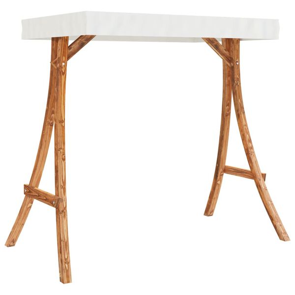 vidaXL スイングフレーム クリームルーフ付き 無垢の曲げ木 チーク調