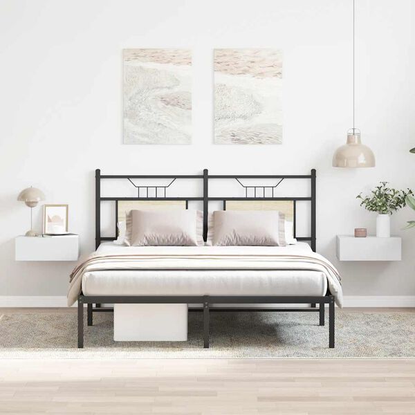 vidaXL 壁面取付型ナイトチェスト 2個 白色 40x30x15cm パーティクルボード