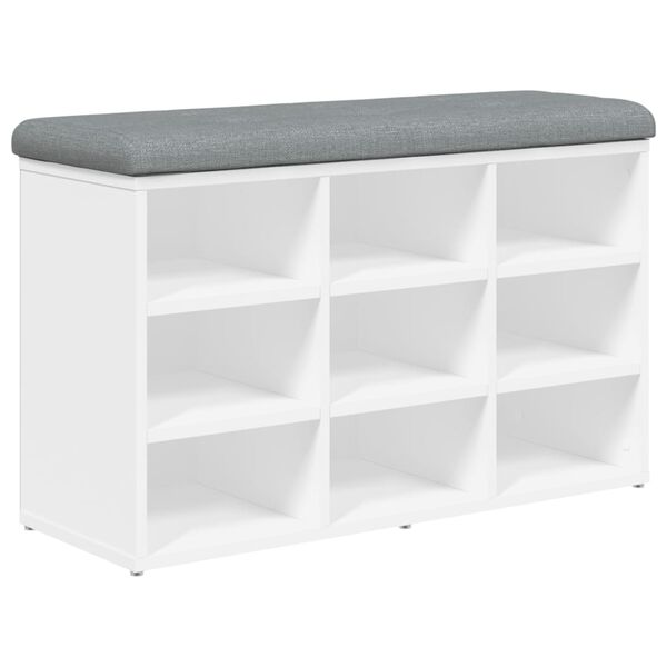 vidaXL シューベンチ ホワイト 82x32x50 cm エンジニアードウッド
